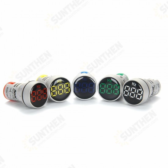 AD101-22Hz Circular Crystal Film Digital Display AC Hertz Meter Signal lamp LED Highlight Aperture 22mm AD16-22Hz