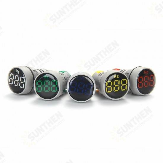 AD101-22Hz Circular Crystal Film Digital Display AC Hertz Meter Signal lamp LED Highlight Aperture 22mm AD16-22Hz