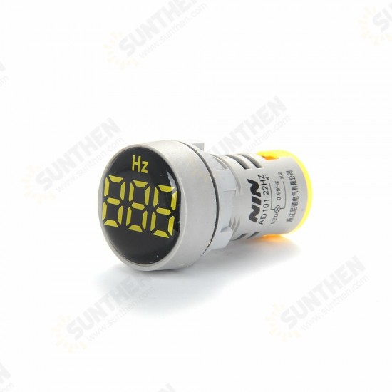 AD101-22Hz Circular Crystal Film Digital Display AC Hertz Meter Signal lamp LED Highlight Aperture 22mm AD16-22Hz