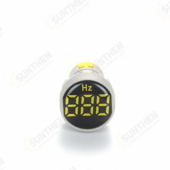 AD101-22Hz Circular Crystal Film Digital Display AC Hertz Meter Signal lamp LED Highlight Aperture 22mm AD16-22Hz