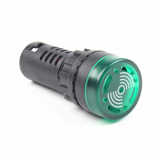 AD16-22SM 12V 24V 110V 220V 380V 22mm Flash Signal Light LED Active Buzzer Beep Alarm Indicator Red Green Yellow