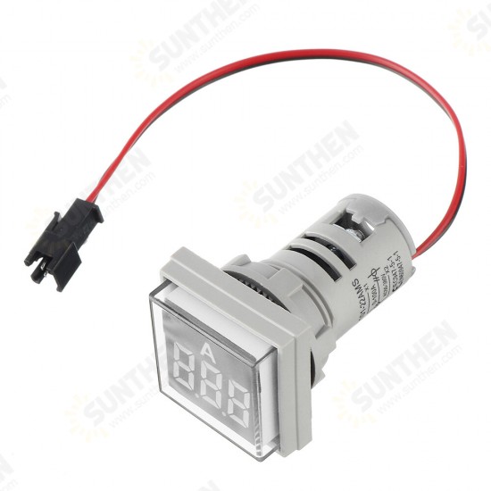 Square Ammeter Large Digital Tube Ammeter Indicator Light Ammeter