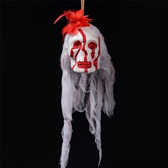 Halloween Decorations Horror props Horrible Skeleton Bleeding Skull Scary Spooky Hanging Props Party