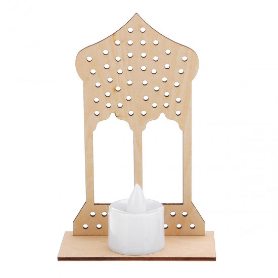 Wooden Lamp DIY Islamic Palace LED Decorations Desktop Gifts for Eid Mubarak