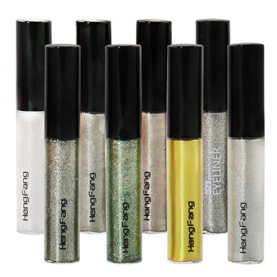 Glitter Waterproof Eyeliner Liquid White Gold Metallic Makeup Eyes Liner Color Pigment