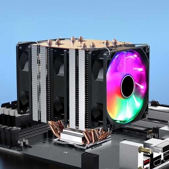 6 Copper Tube Ultra-Quiet Color CPU Cooling Fan Dual/Triple Fan