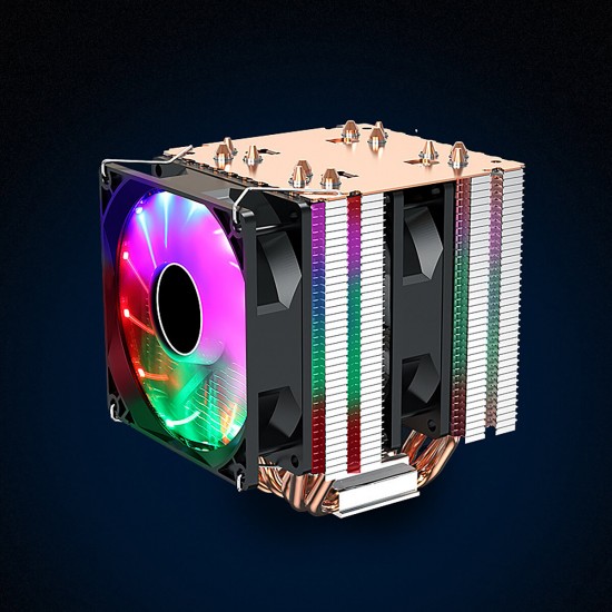 6 Copper Tube Ultra-Quiet Color CPU Cooling Fan Dual/Triple Fan