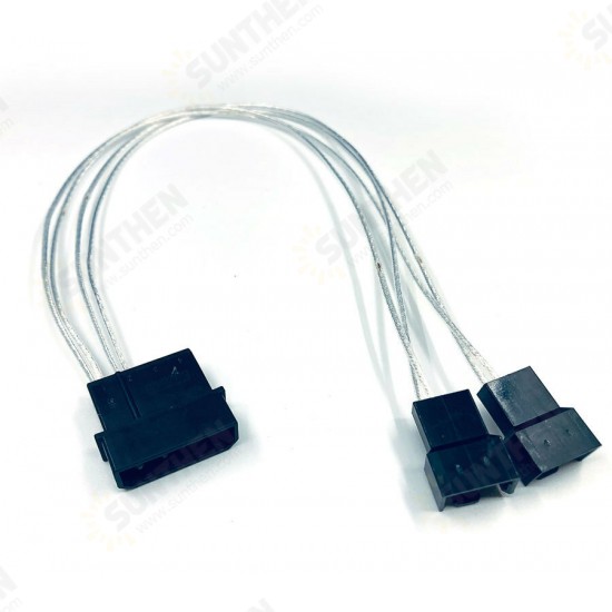 PC Case Fan Cable Big 4Pin to 4Pin Fan One Point Four 1 To 4 Extension Cable For Computer