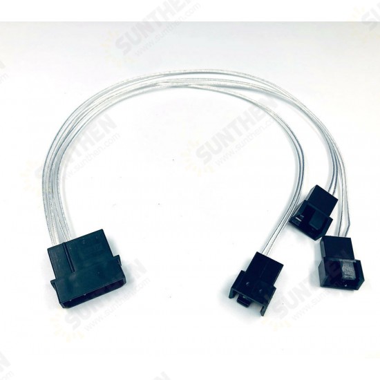 PC Case Fan Cable Big 4Pin to 4Pin Fan One Point Four 1 To 4 Extension Cable For Computer