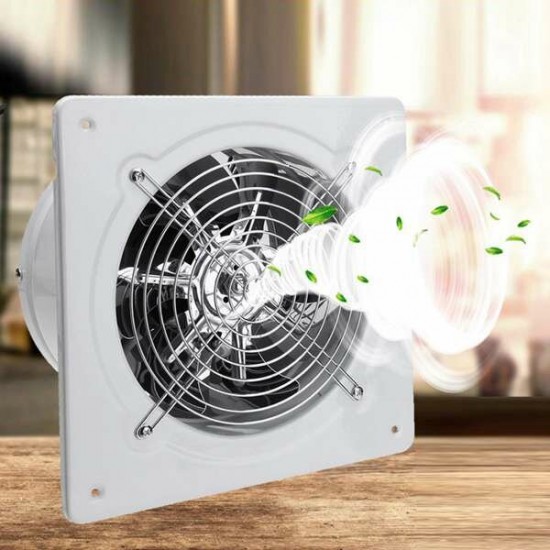 110/220V 60W 2800r/min 8inch Exhaust Fan Wall Mounted Blower Bathroom Kitchen Air Vent Ventilation Extractor