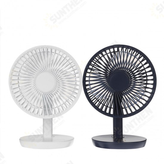 Adjustable Angle Desk Fan DC5V 3-Gear USB Charging Mini Fan Black/White For Outdoor Travle Camping