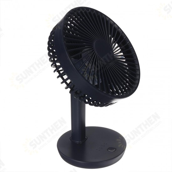 Adjustable Angle Desk Fan DC5V 3-Gear USB Charging Mini Fan Black/White For Outdoor Travle Camping