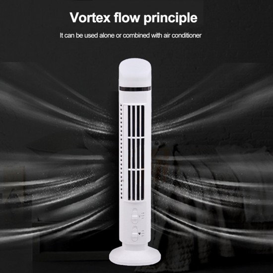Mini Desktop Vertical Bladeless Fan USB Portable Air Cooler Fan Personal Air Cooling Fans Handheld Tower Air Conditioner