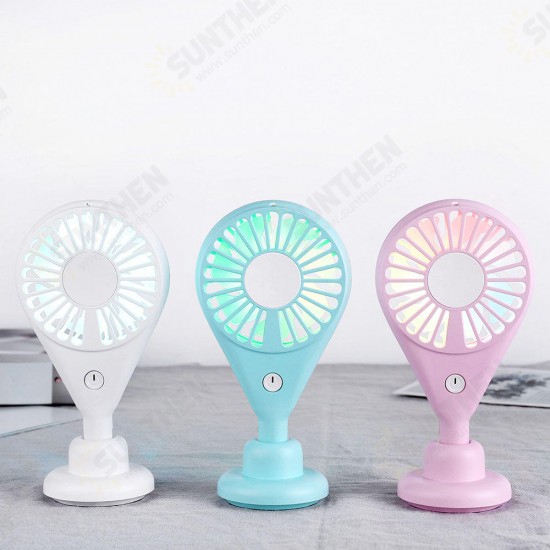 2.5W 5V 7 Blades Portable Mini USB Handheld Desktop Fan 2 Modes Cooling Wind Speed LED Light 800mAh Outdoor Travel