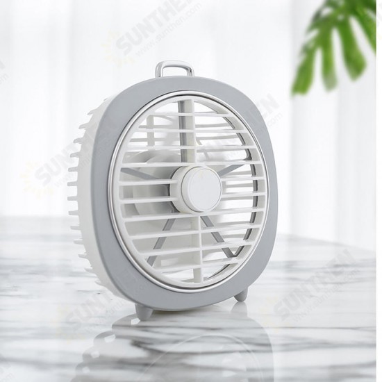 P22 USB Charging Fan Retro Night Light Fan Office Mute Desktop Rotating Wind Shield