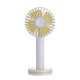 Portable Creative Macaron Design USB Rechargeable 2 Modes Desktop Handheld Fan with Mirror Base