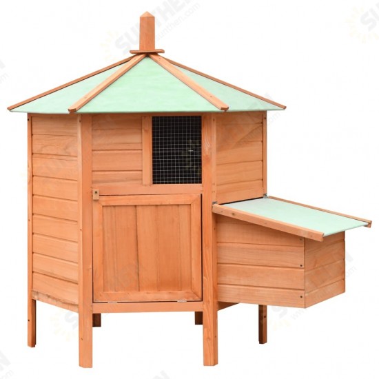 170645 Outdoor Chicken Cage Solid Pine & Fir Wood 126x117x125 cm House Pet Supplies Rabbit House Pet Home Puppy Bedpen Fence Playpen