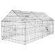 Chicken Coop Run Cage Upgrade 86.6inch*40inch*38inch Metal Chicken Fence Pen Pet Playpen Enclosures with Protection Cover&Ground Nail,Cage Indoor Outdoor Yard for Small Animals Cat Hen Duck Rabbit