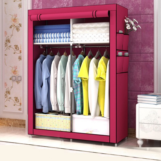 Foldable Mobile Textile Wardrobe Fabric Cupboard Folding Cupboard Wardrobe for Home Bedroom