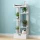 4 Layers Plant Stand Flower Pot Storage Rack Outdoor Indoor Garden Shelf Decorations Display Stand Bookshelf with Drawer