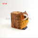 Animal Types Pen Holder Creative Hand Carved Wooden Pen Holder Lion Tiger Owl Dog Pattern Pen Organizer For Student Stationery Pencil Not Included