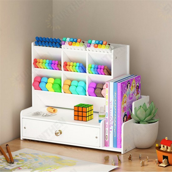 B02-1 Pen Storage Box Multifunctional Chinese Style Plastic Drawer Study Storage Box Office Home Desk Use