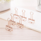 9415 6Pcs Binder Clip Rose Gold Elegant Metal Clip Paper Organizer File Folder for Office School Stationery