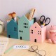 House Shape Wood Pen Holder Desk Organizer Storage Box Storage Case School Office Desk Accessories Stationery Supplies