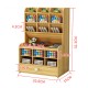 Wooden Pen Holder 7 Layers Multi-Functional DIY Desktop Stationary Organizer Home Office Supply Storage Rack