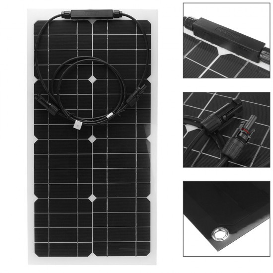 100W Solar Panel Kit Flexible Solar Panels 12V High Efficiency Solar Powered Panel For Fishing Bait Boats Hiking Camping Travel