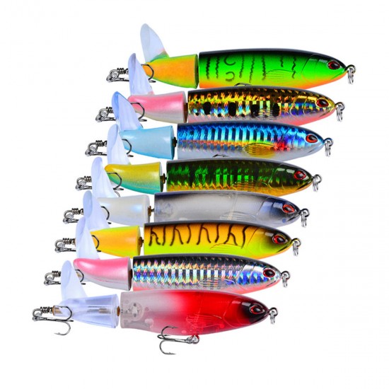 8 Pcs Fishing Lure Artificial Bait Hard ail Rotating Fishing Bait