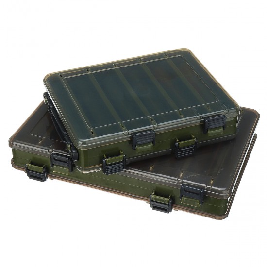 Double Sided Fishing Lure Box Fishing Tackle Bait Hook Storage Case Organizer