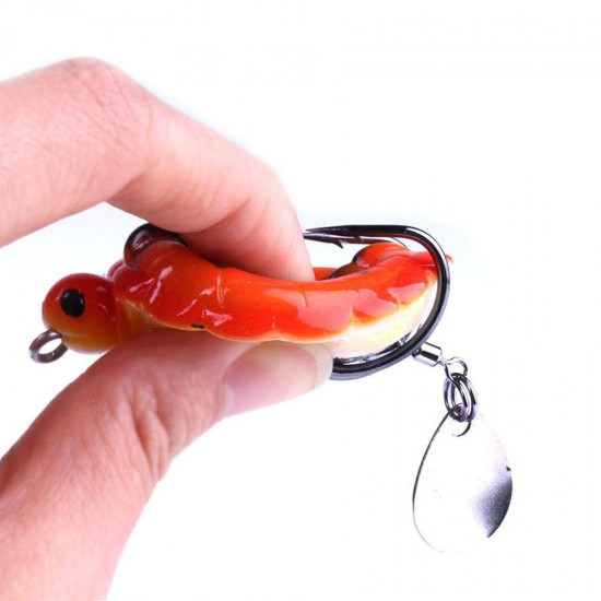 FO0165B 5Pcs/Set 5.5CM/13.4g Dual Hook Tortoise Fishing Lure Artificial Soft Bait With Spoon Sequins