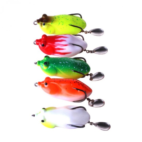 FO020 5Pcs/Set 6CM 13G Frog Lure Fishing Lure Artificial Soft Bait Snakehead Bait with Hook