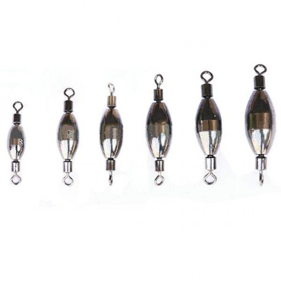 Freshwater Sea Fishing Lead Weights Sinkers with Snap Swivels