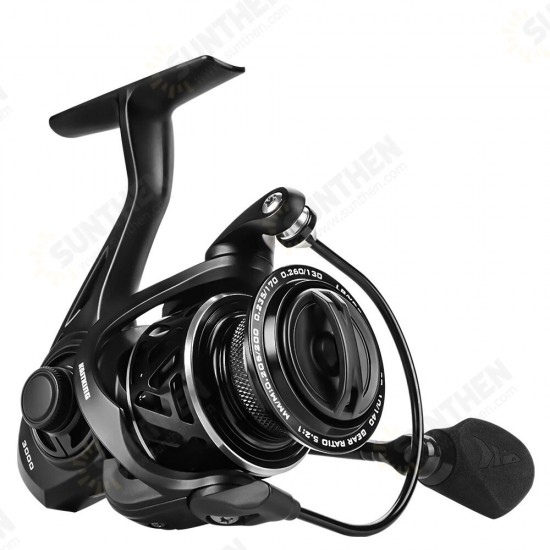 5.2:1 7+1 Bearings 33 Lbs Drag Aluminum Spool Stainless Steel Main Shaft Fresh and Saltwater Fishing Reel Carbon Fiber Spinning Reel Universal