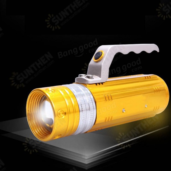 450LM 3 Color LEDs 200-300m Range Zoomable Rechargeable Fishing Flashlight With Charger