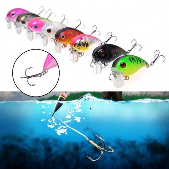 1pc 5cm 8g Wobbler Fat Crankbait Fishing Lure Artificial Bass Hard Bait Fishing Tackle