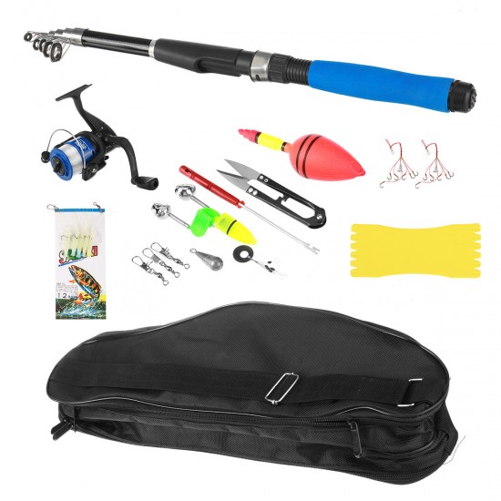 2.1m Fishing Rod Reel Combo Kits Spinning Pole Set Lure Bag Fishing Tackle