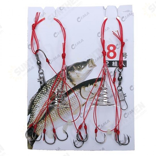 2PCS 6Hooks High Carbon Steel Fishing Hooks Explosion Hooks