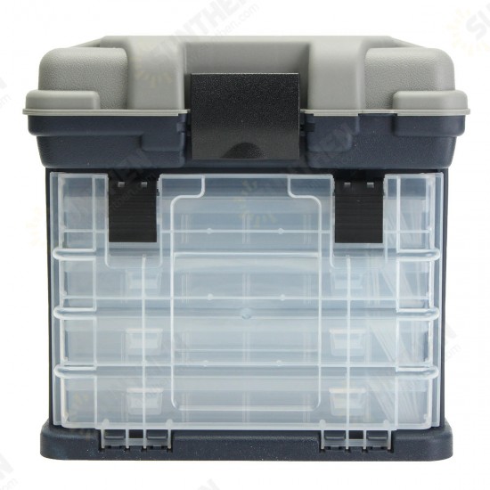 4- layer Fishing Tackle Box Lures Storage Tray Bait Case Tool Organizer Bulk Drawer