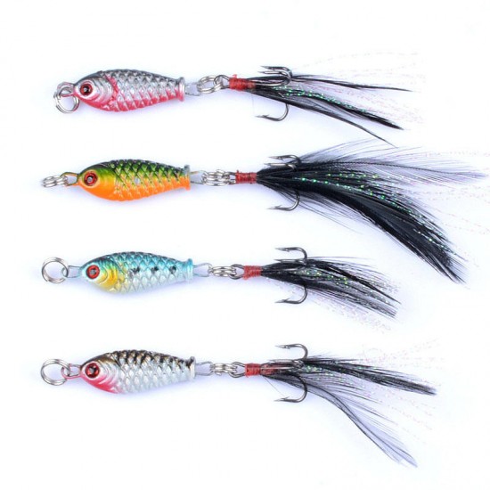 4pcs/set 3.2cm 6g Pencil Fishing Lure Top Water Metal 3D Print Laser Artificial Hard Baits