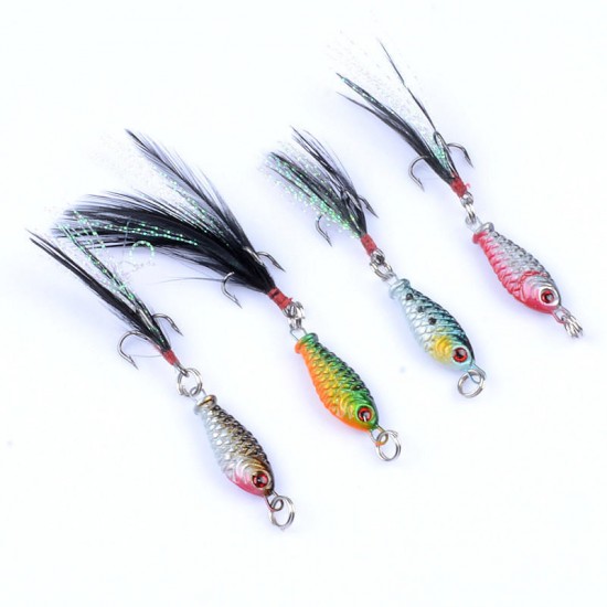 4pcs/set 3.2cm 6g Pencil Fishing Lure Top Water Metal 3D Print Laser Artificial Hard Baits