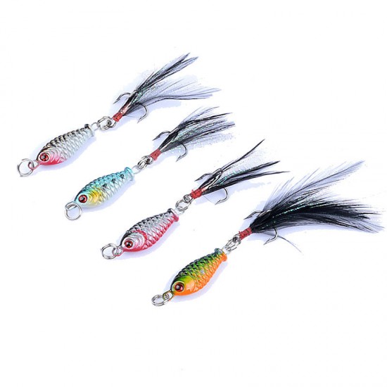 4pcs/set 3.2cm 6g Pencil Fishing Lure Top Water Metal 3D Print Laser Artificial Hard Baits