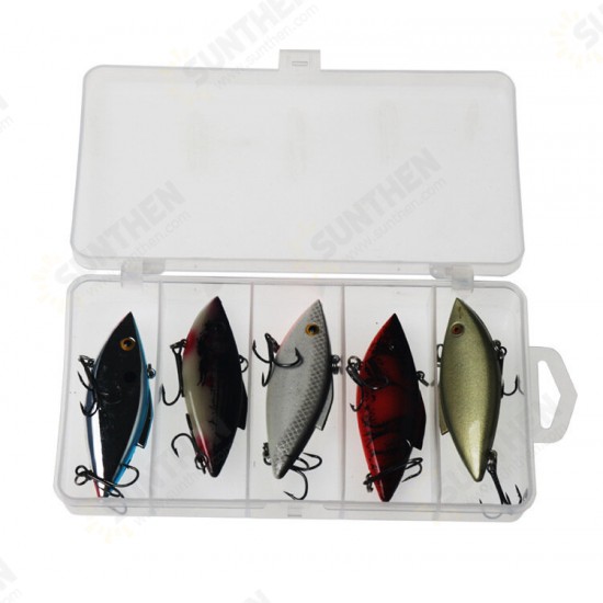 5 Pcs 7.5cm 17g Fishing Lures Artificial Hard Bait Fishing Tackle Accessories with Storage Box