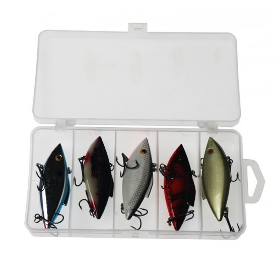 5 Pcs 7.5cm 17g Fishing Lures Artificial Hard Bait Fishing Tackle Accessories with Storage Box