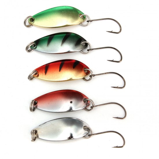 5PCS 3G 30CM Spinner Spoon Fishing Lure Metal Lures Colorful Hard Baits