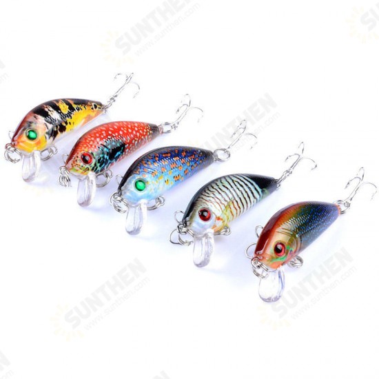 5PCS 5CM 3.8G Fishing Lures Wobblers Painting Series Fishing Topwater Artificial Hard Baits