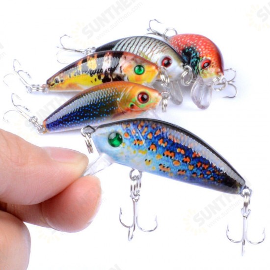 5PCS 5CM 3.8G Fishing Lures Wobblers Painting Series Fishing Topwater Artificial Hard Baits