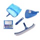 6PCS Swimming Pools Skimmer Net Rubbish Cleaning Rake + Wall Brush + Floating Thermometer Pools Cleaning Accessories